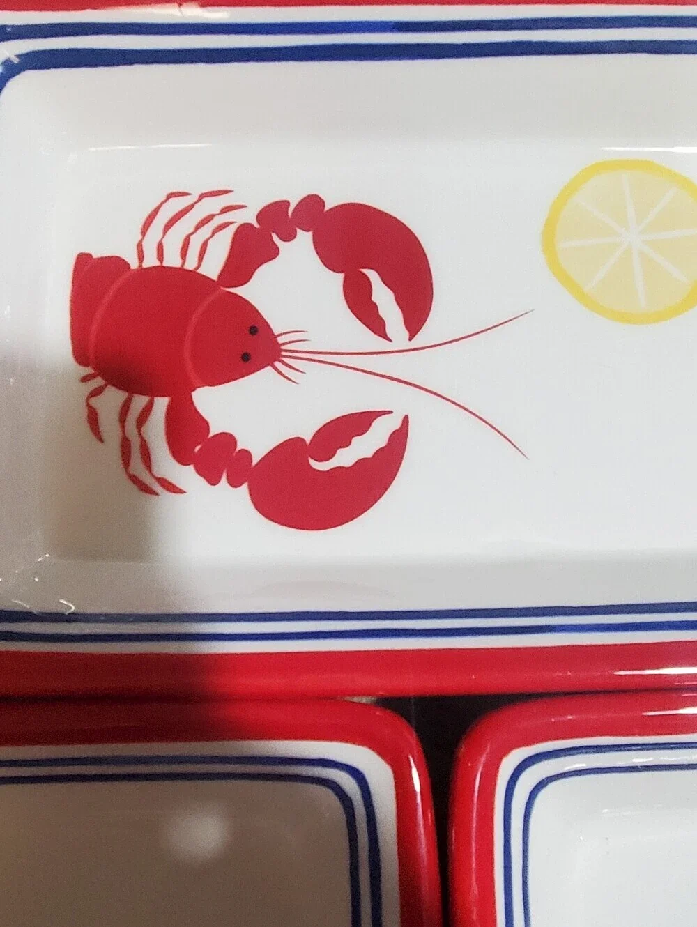 SONOMA LIFE & STYLE COASTAL NAUTICAL 3 PIECE SET NANTUCKET  SERVING DISH